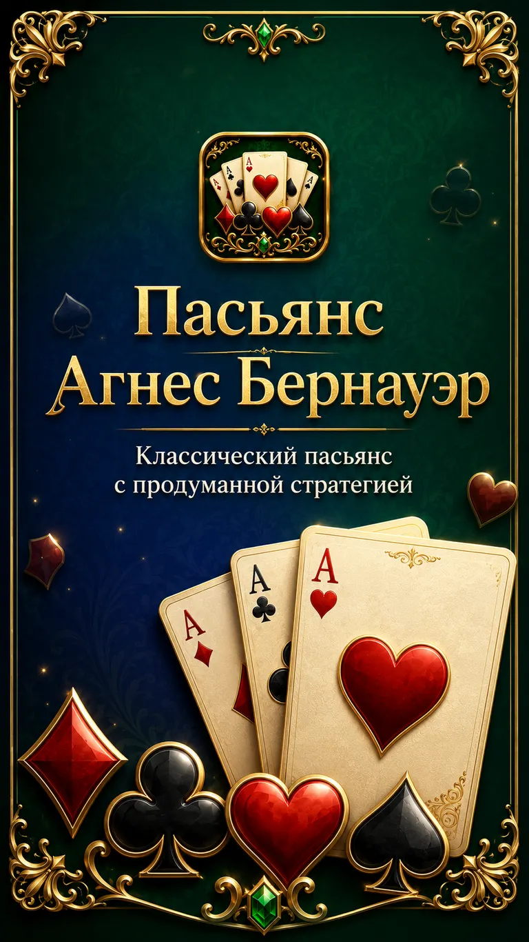 Агнес Бернауэр — карточный пасьянс с резервом и красивой анимацией карт