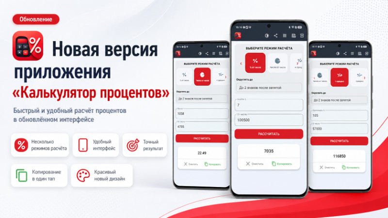 Калькулятор процентов